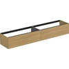 Atelier Conca 240cm wall hung washbasin unit with 2 drawers; no worktop; light oak