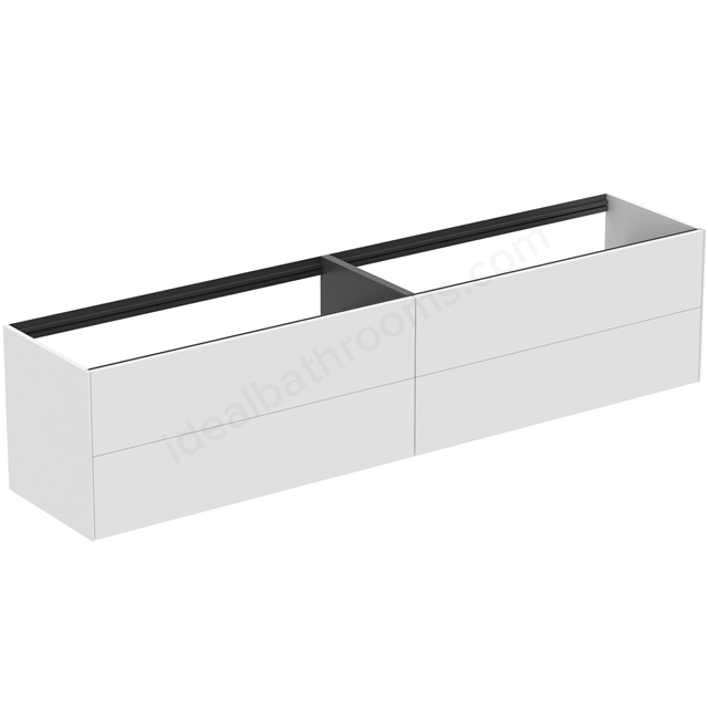 Atelier Conca 240cm wall hung washbasin unit with 4 drawers; no worktop; matt white