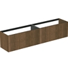 Atelier Conca 240cm wall hung washbasin unit with 4 drawers; no worktop; dark walnut