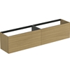 Atelier Conca 240cm wall hung washbasin unit with 4 drawers; no worktop; light oak