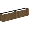 Atelier Conca 240cm wall hung short projection washbasin unit with 2 external drawers & 2 internal drawers; no worktop; dark walnut
