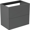 Atelier Conca 60cm wall hung short projection washbasin unit with 2 drawers; no worktop; matt anthracite