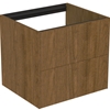 Atelier Conca 60cm wall hung washbasin unit with 2 drawers; no worktop; dark walnut