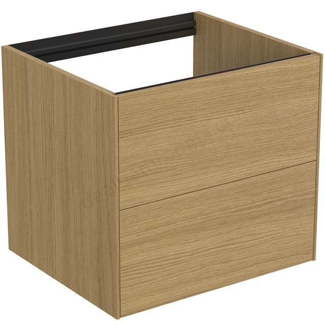 Atelier Conca 60cm wall hung washbasin unit with 2 drawers; no worktop; light oak