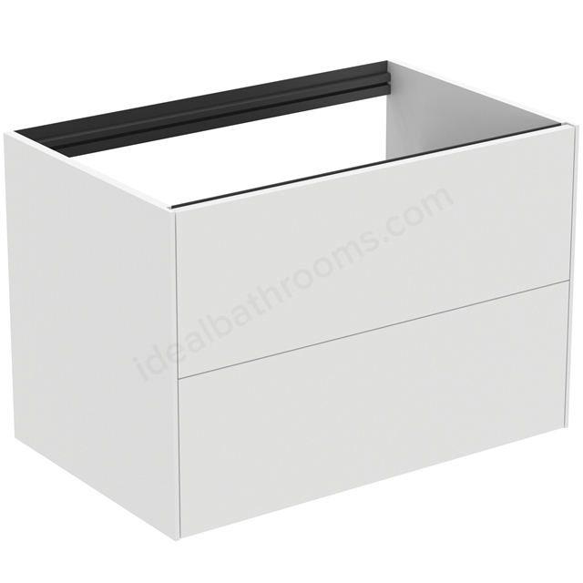 Atelier Conca 80cm wall hung washbasin unit with 2 drawers; no worktop; matt white