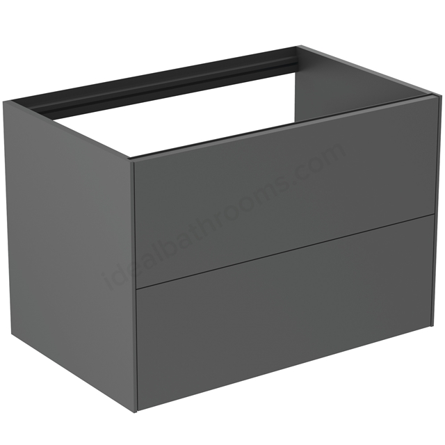 Atelier Conca 80cm wall hung washbasin unit with 2 drawers; no worktop; matt anthracite