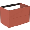 Atelier Conca 80cm wall hung washbasin unit with 2 drawers; no worktop; matt sunset