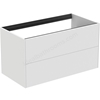 Atelier Conca 100cm wall hung washbasin unit with 2 drawers; no worktop; matt white