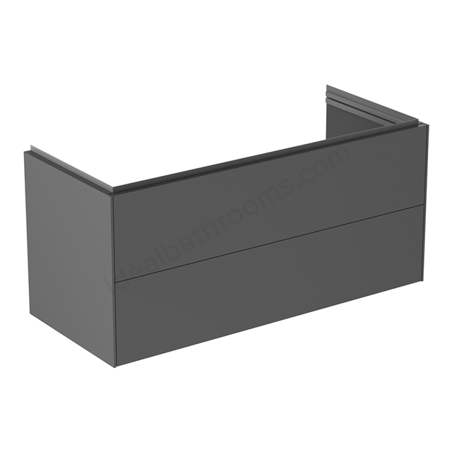 Atelier Conca 120cm wall hung vanity unit with 2 drawers; matt anthracite