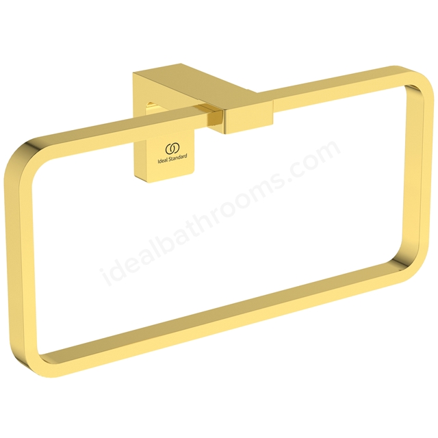 Atelier Towel ring; square; brushed gold
