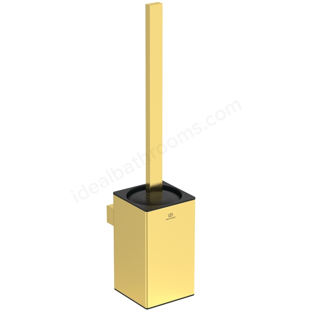 Atelier Toilet brush and holder; square; brushed gold