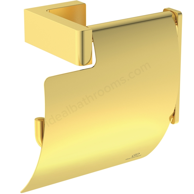 Atelier Toilet roll holder; square; brushed gold