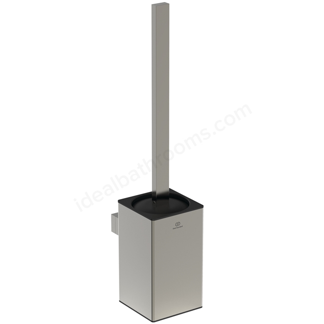 Atelier Toilet brush and holder; square; silver storm