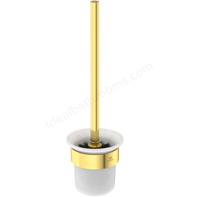 Atelier Toilet brush and holder; round; brushed gold