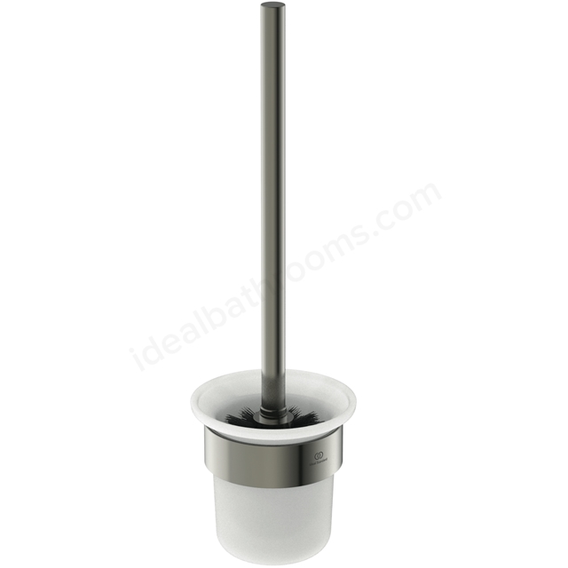Atelier Toilet brush and holder; round; silver storm