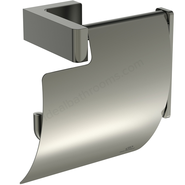 Atelier Toilet roll holder; square; silver storm