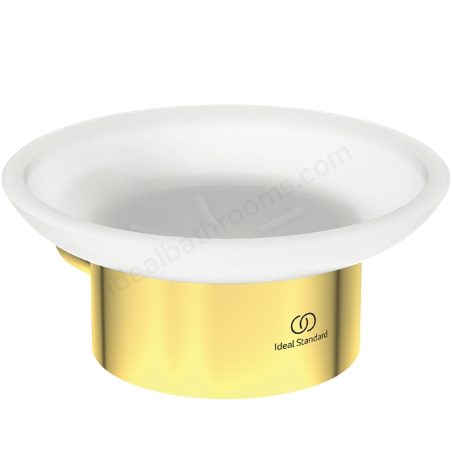 Atelier Soap dish; round; brushed gold