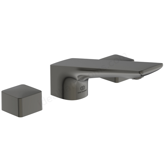 Atelier Conca Deck Mounted 3 Tap Hole Basin Mixer w/ Pop-Up Waste - Magnetic Grey