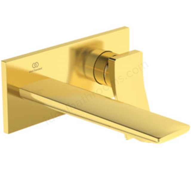 Atelier Conca SL Wall Mounted Basin Mixer; 180mm Spout - Brushed Gold