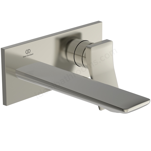 Atelier Conca SL Wall Mounted Basin Mixer; 180mm Spout - Silver Storm