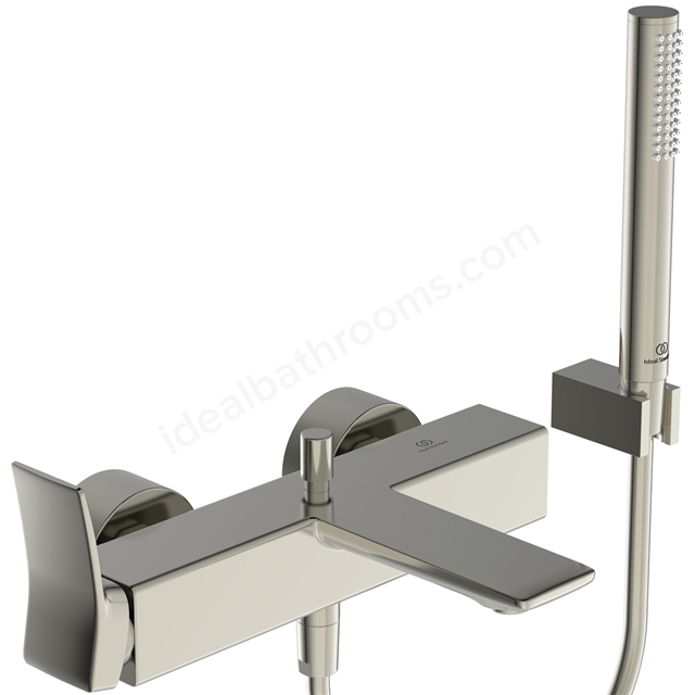 Atelier Conca single lever exposed bath shower mixer with kit; silver storm