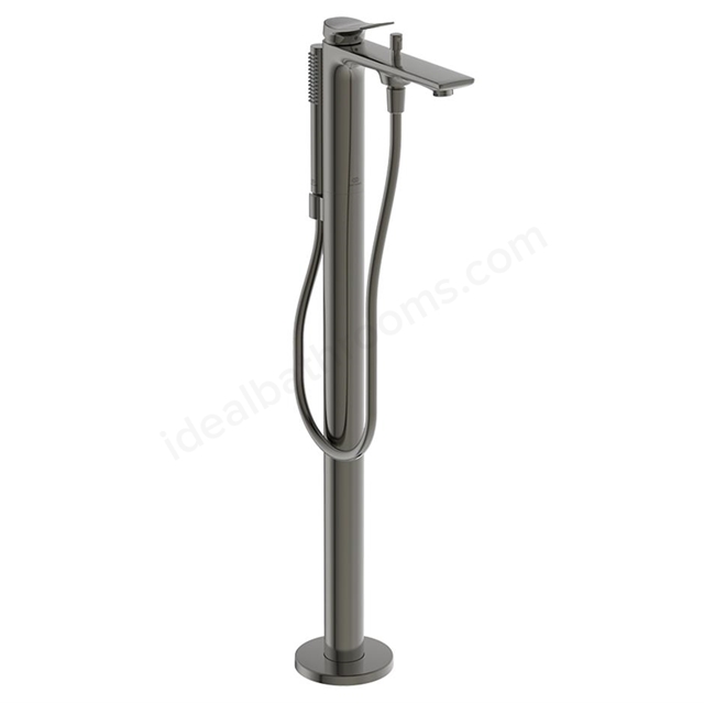 Atelier Conca single lever freestanding bath shower mixer with shower set; magnetic grey