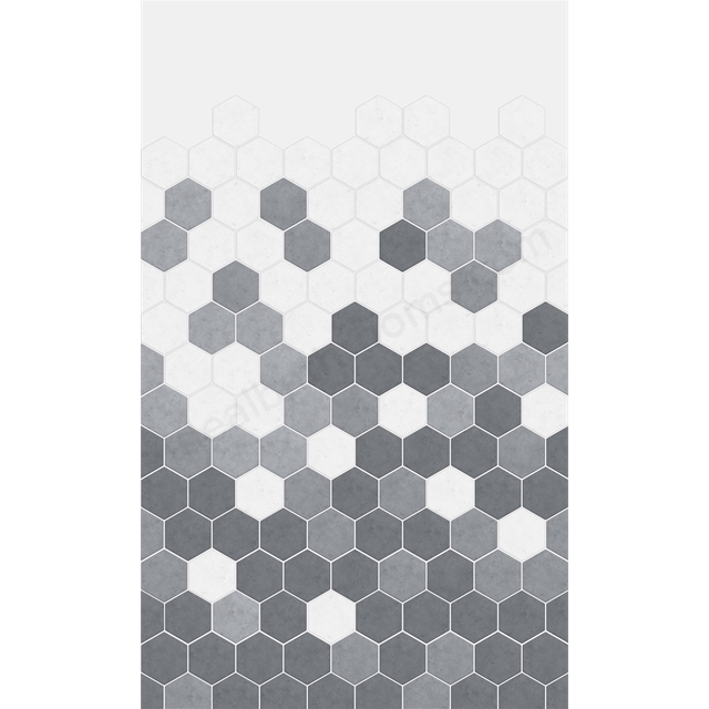 Kinewall Grey Monochrome Hexagon 1000mm x 2500mm Panel