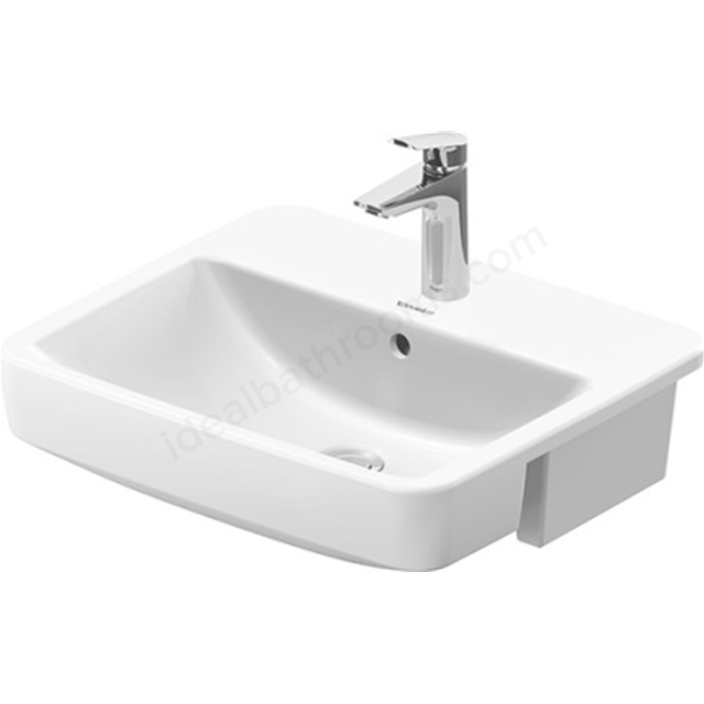 Duravit No.1 Semi-recessed washbasin White High Gloss 550 mm