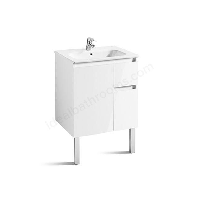 Roca Anima 600mm Vanity Unit 2 Drawers 1 Door Gloss White