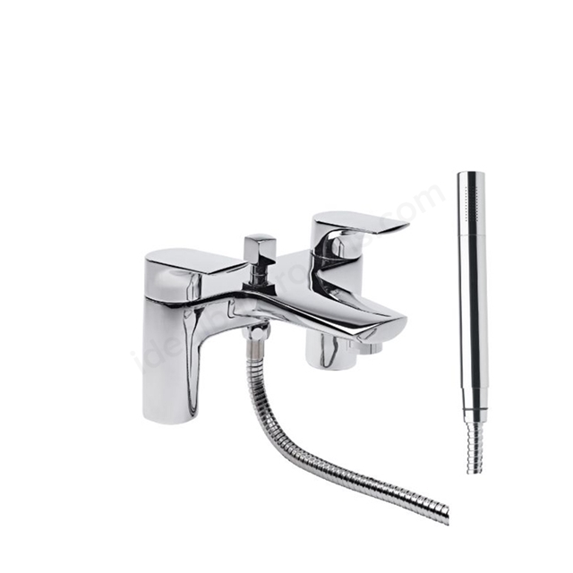 Tavistock Strike 2 Tap Hole Deck Mounted Bath Shower Mixer with Handset - Chrome