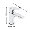 Tavistock Strike Mini; Deck Mounted; 1 Tap Hole Basin Mixer with Click Waste - Chrome