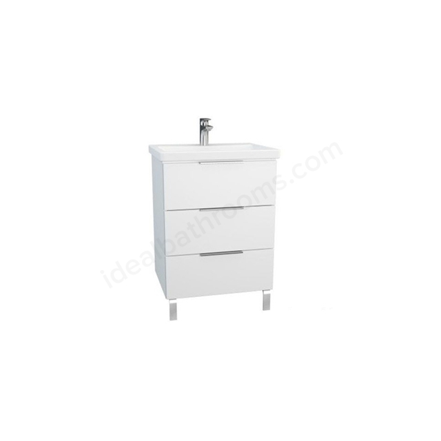 VitrA Ecora 600mm Washbasin Unit with 3 Drawers and Legs | Ideal Bathrooms