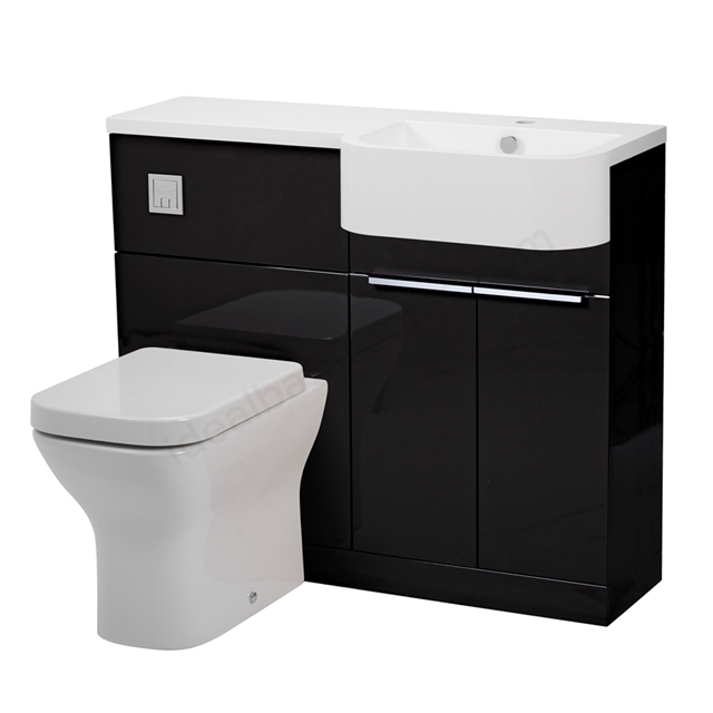 Tavistock Match 1000mm Back to Wall WC & Vanity Unit; Right - Gloss Clay