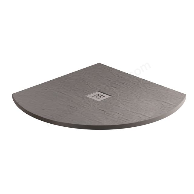 MX Trays Minerals 800mm x 800mm Ash Grey Minerals Quadrant Shower Tray 550 Radius