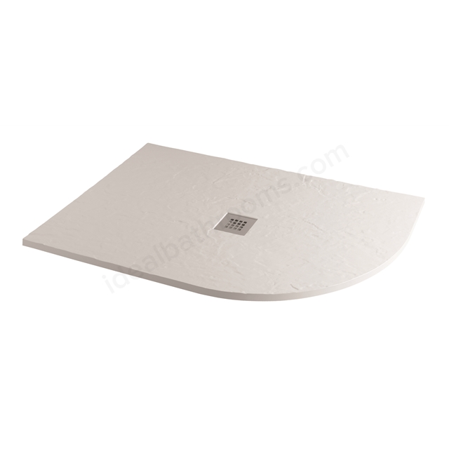 MX Trays Minerals 1200mm x 800mm L/H Ice White Minerals Offset Quadrant Shower Tray