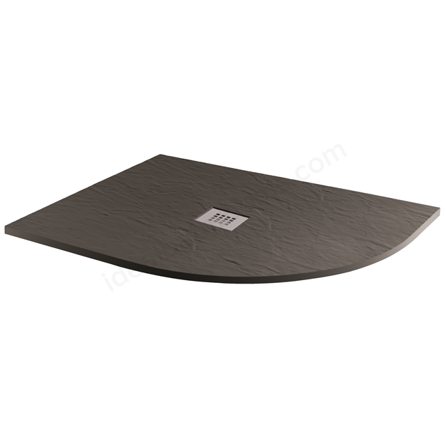 MX Trays Minerals 1200mm x 800mm L/H Jet Black Minerals Offset Quadrant Shower Tray