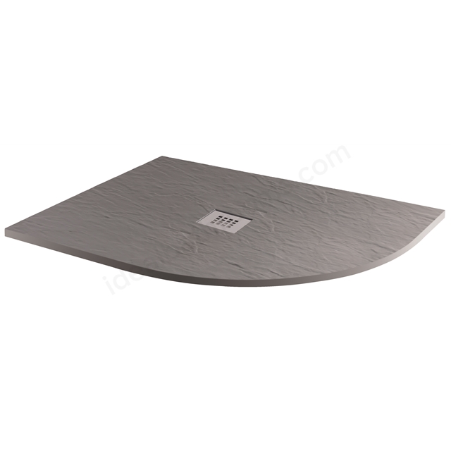 MX Trays Minerals 1200mm x 800mm L/H Ash Grey Minerals Offset Quadrant Shower Tray