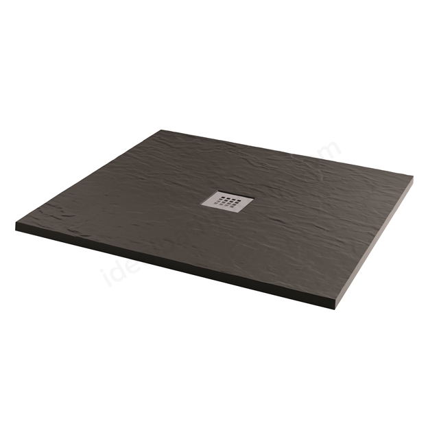 MX Trays Minerals 1000mm x 1000mm Jet Black Square Minerals Shower Tray