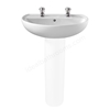 Twyford Alcona 600mm Vanity Basin 2 Tap Holes