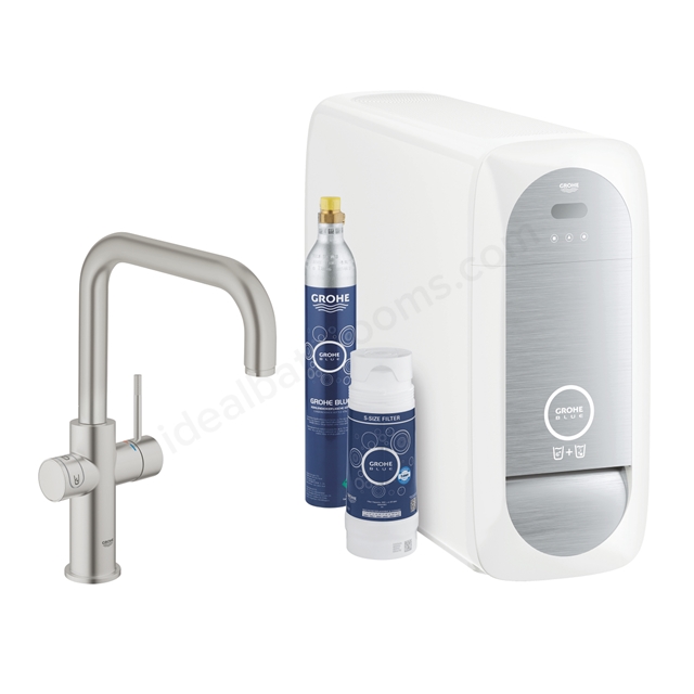 Grohe Blue Home U-spout; 150Â° Swivel Area Kitchen Tap Starter Kit