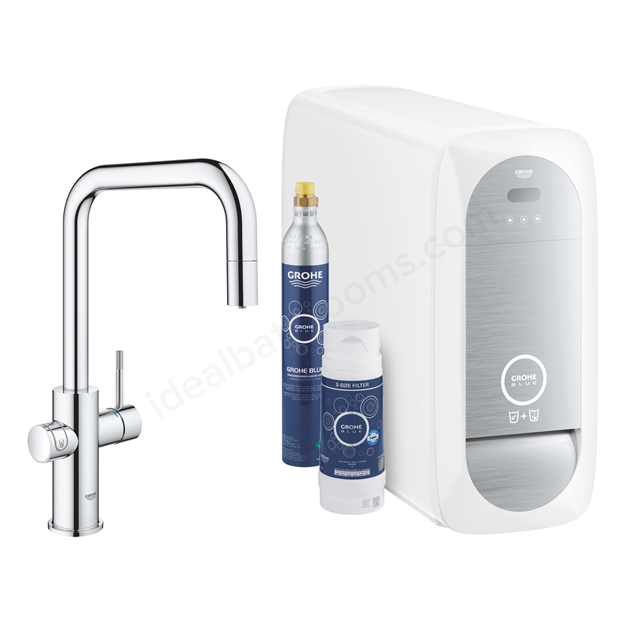 Grohe Blue Home U-spout; Kitchen Tap Starter Kit with Pull-Out Spout