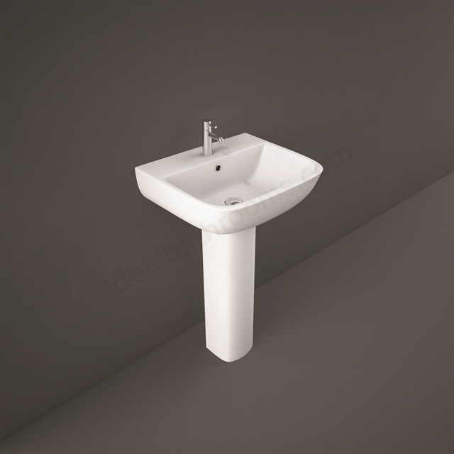 RAK Ceramics Series 600 520mm Pedestal Basin Basin 1 Tap Hole