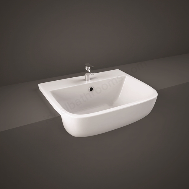 RAK Ceramics Series 600 520mm Semi Recessed Basin 1 Tap Hole