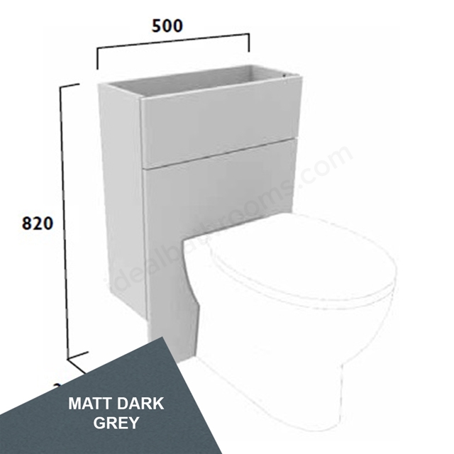 Tavistock Legacy Slim 500mm Back To Wall WC Unit w/ Fascia Pack & Carcass - Matt Dark Grey