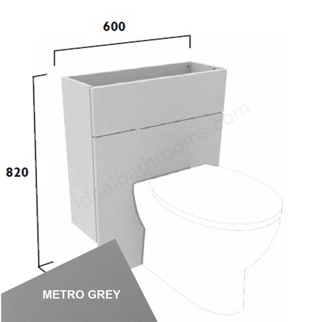 Tavistock Legacy Slim 600mm Back To Wall WC Unit w/ Fascia Pack & Carcass - Metro Grey