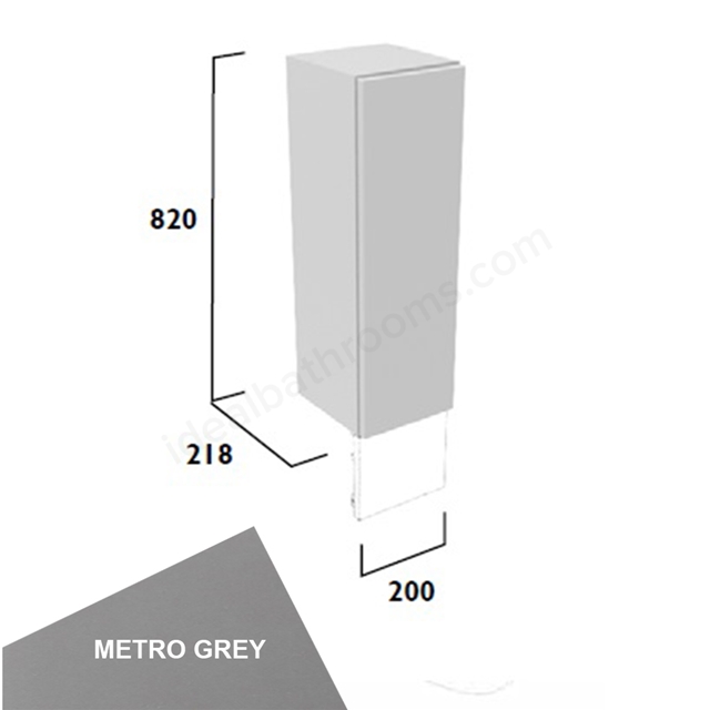 Tavistock Legacy Slim 200mm Floor Standing Cupboard w/ Door Pack; Carcass & Fascia - Metro Grey