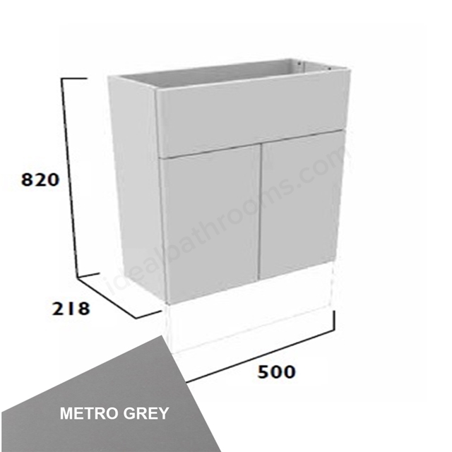 Tavistock Legacy Slim 500mm Basin Unit w/ Fascia/Door Pack & Carcass - Metro Grey