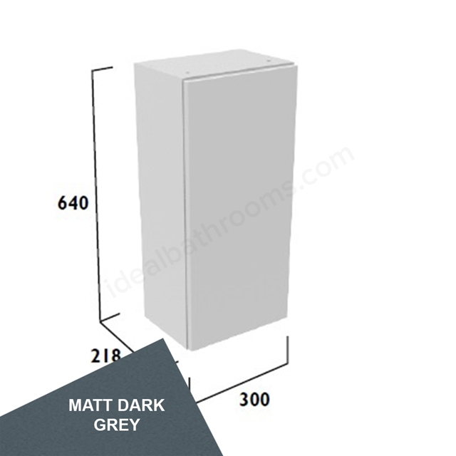 Tavistock Legacy Standard 300mm Wall Mounted Cupboard w/ Door Pack; Carcass & Fascia - Matt Dark Grey