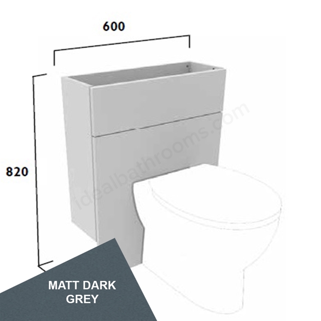 Tavistock Legacy Slim 600mm Back To Wall WC Unit w/ Fascia Pack & Carcass - Matt Dark Grey