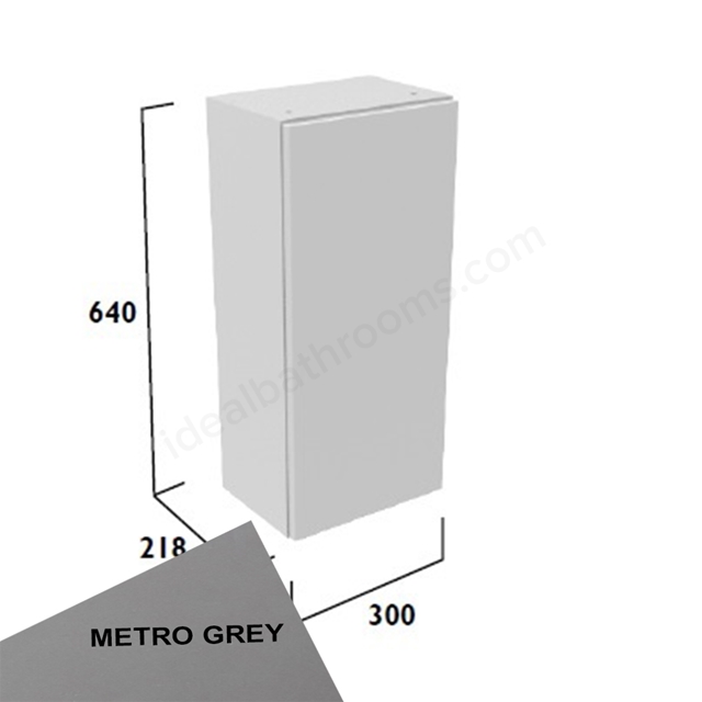 Tavistock Legacy Standard 300mm Wall Mounted Cupboard w/ Door Pack; Carcass & Fascia - Metro Grey